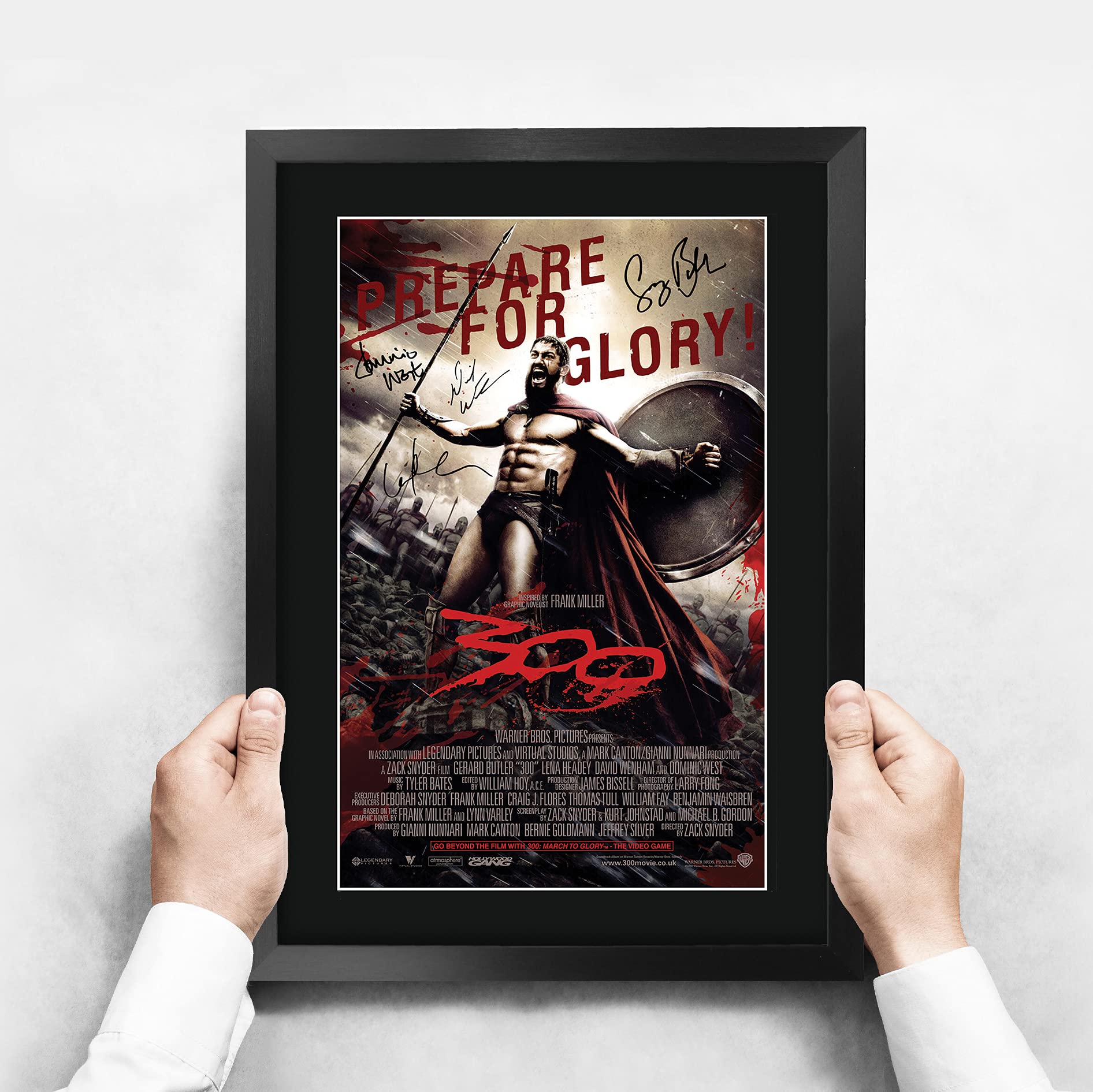 HWC Trading Gedrucktes Poster, Autogramm, A3, 300 Gerard Butler, signiert, für Film-Fans, gerahmt, A3
