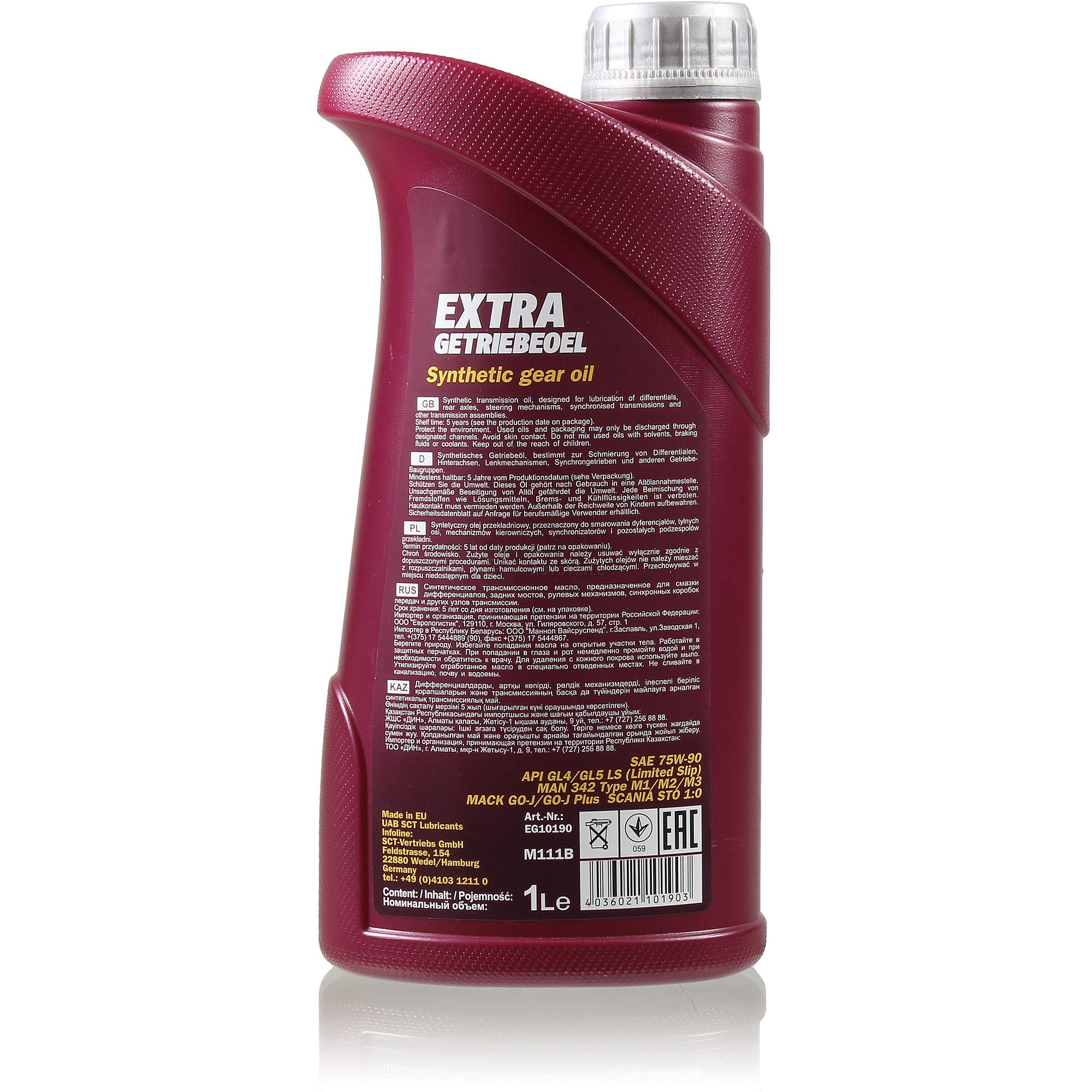 6 litri di olio per ingranaggi originale Mannol Extra 75W-90 API GL 4/GL 5 LS