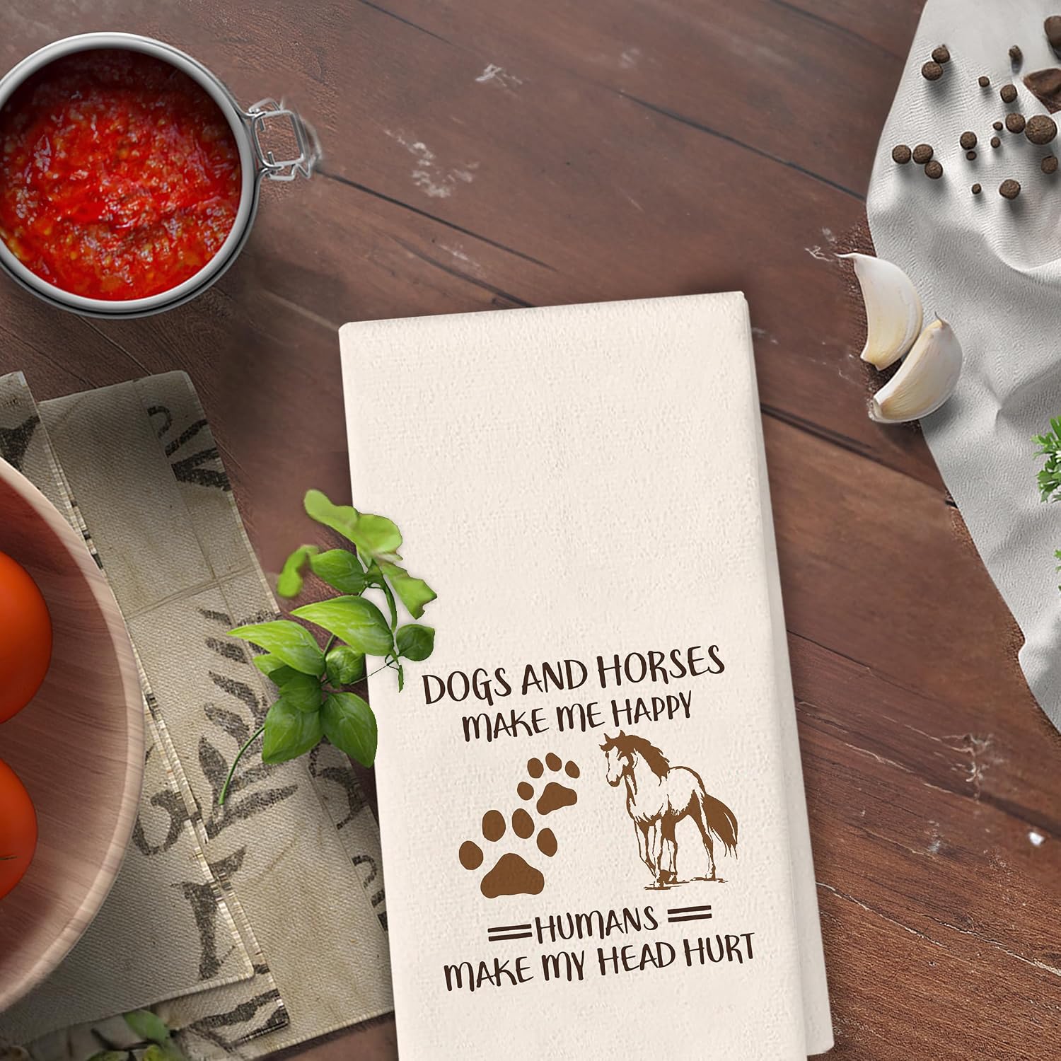 Dog Horse Gifts Towels - Gifts for Women Horse Lovers Equestrian, Cowboy Cowgirl Western Decor, Funny Horse Dog Lovers Hand Towels Dish Towels for Bathroom Kitchen 16x24 image 4