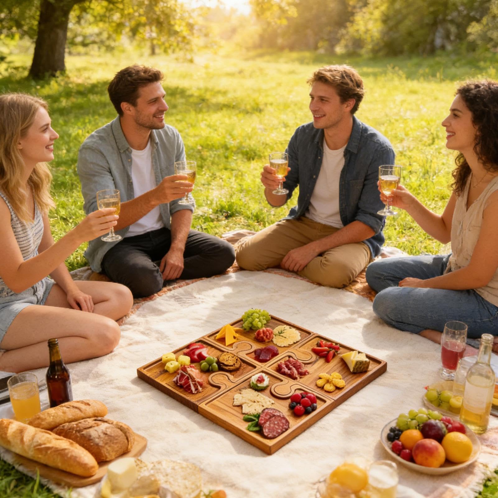 Set Di Taglieri Per Salumi Vassoio In Legno Per Contenere Alimenti | Tavola Per Servire Salumi E Formaggi Per Salumi, Bistecca, Pane, Frutta, Frutta Secca, Riunioni Familiari, Feste E Picnic