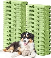 Tatuo 22-Pack Microfiber Dog Towels 20x40 Inch - Absorbent Quick-Dry Bath Towels for Small Large Dogs Cats Green Bone Pattern