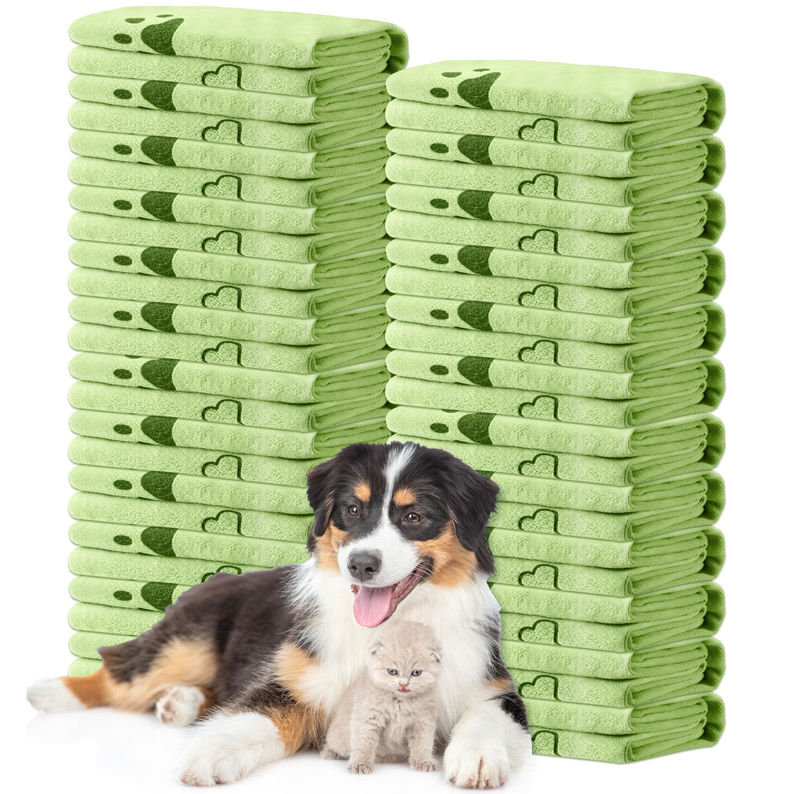 Tatuo 22 toallas para perros de secado de 20 x 40 pulgadas, toallas de baño para mascotas, toalla de microfibra absorbente de secado rápido, suministros de baño para cachorros, perros pequeños,