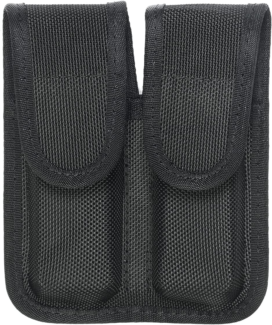 Molded Double Mag Pouch，Tactical Universal Magazine Holder Fits virtually Any 9mm, 40 or .45 Caliber Pistol Mag Single or Double Stack IWB or OWB Mag Pouch