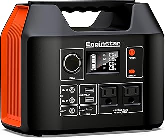 EnginStar Portable Power Station 300W 296Wh Battery Bank with 110V Pure Sine ...
