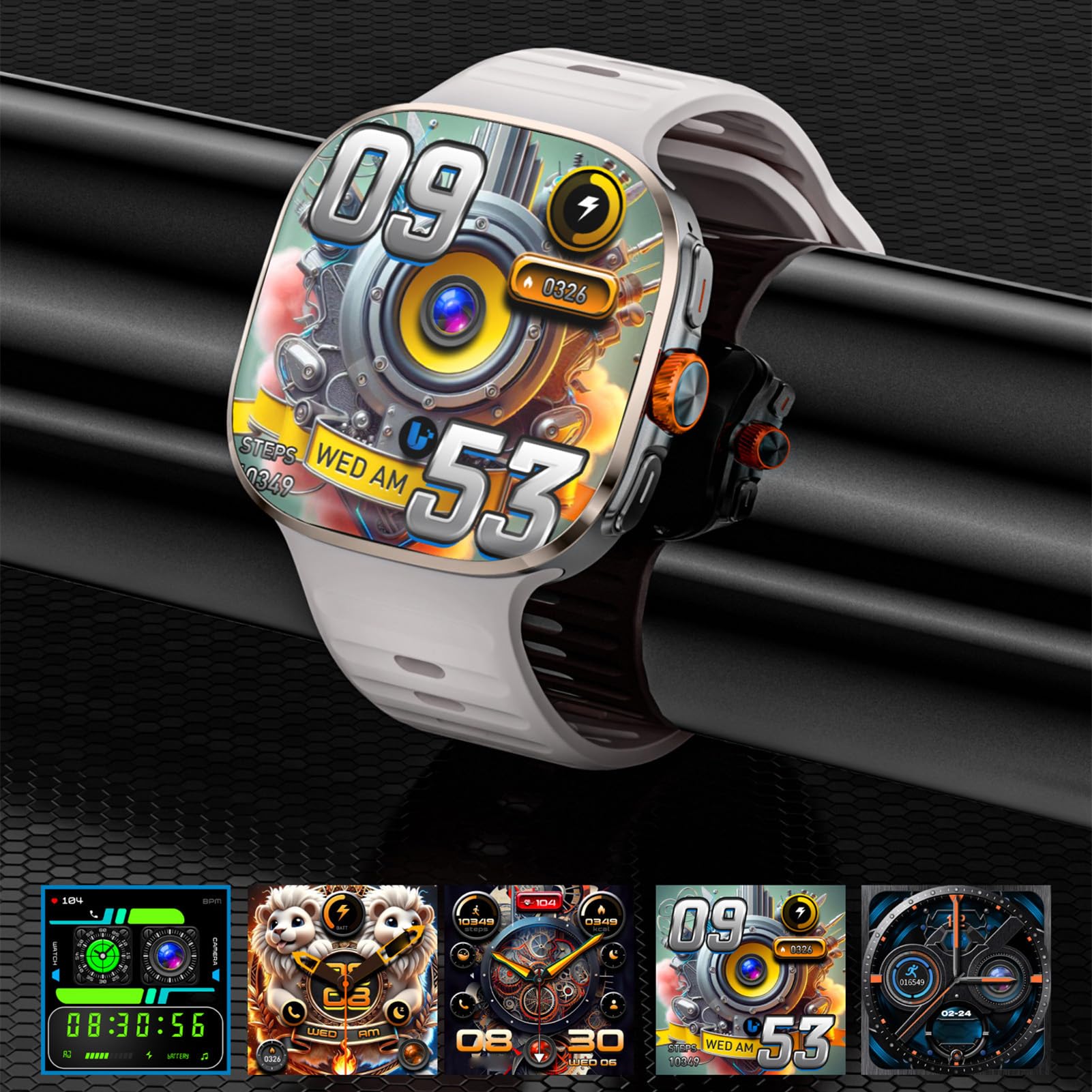Reloj Inteligente 4G con Pantalla táctil de 2,16 Pulgadas WiFi GPS BT Smartwatch AI Traducción en Tiempo Real Admite Tarjeta Nano SIM Llamada telefónica Independiente Salud (Oro)