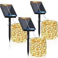 Luci Solari Esterno【3 Pacchi】12+2M 120LED Luci Solari da Giardino IP65 Impermeabili