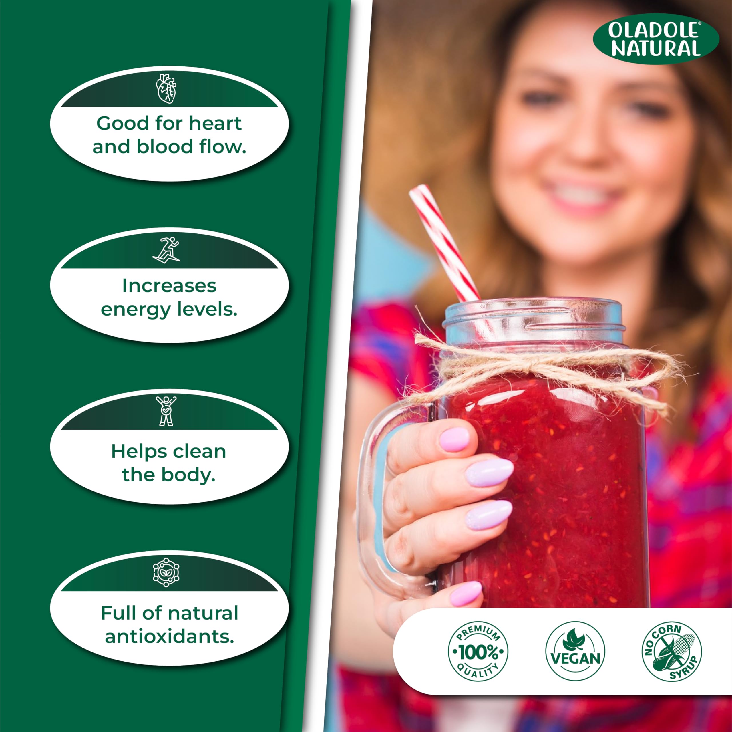 Oladole Natural Raw Organic Red Beet Root Powder- 100g | Premium Superfood For Energy, Blood Pressure Circulation & Immune Support | Rich in Antioxidants | Perfect for Smoothies & Juices | Non-GMO