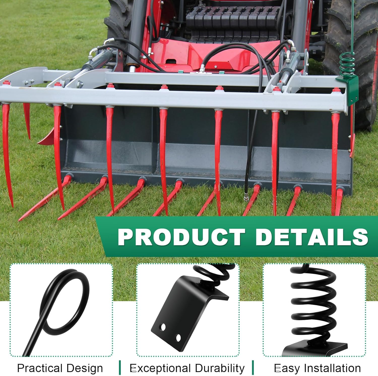 MorningRo 2 Set Bolt-on Hose Hanger 22.8 x 3.1 Inch Hydraulic Hose Hanger for Tractor, Sturdy Material (Black)