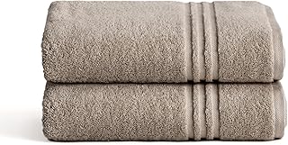 BOHEME | Juego de 2 Toallas de Lavabo Premium 700 g/m² | Piedra | 50x100 cm | 100% Algodón Suave y Absorbente| Secado Rápi...