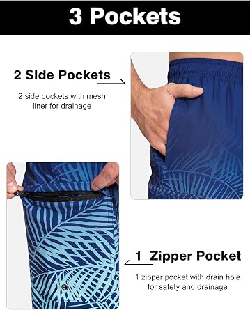 SILKWORLD Mens Swim Trunks Mesh Lining Bathing Suit Beach Swim Shorts