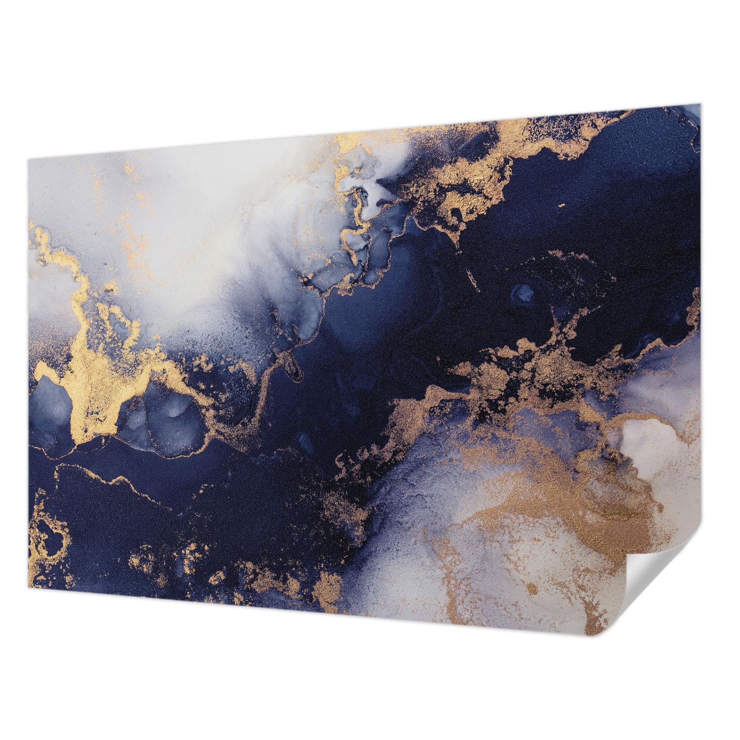 Papier peint vagues bleu marine pour ambiance salon et chambre cocooning