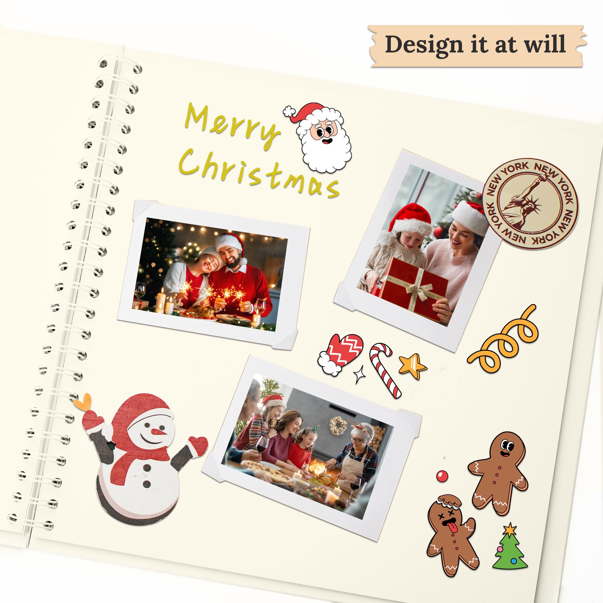 Scrapbook 30,5 x 30,5 cm DIY Scrapbook Album Hardcover Kraftpapier 100 Seiten/50 Blatt, perfekt für 10 x 15 cm / 5 x 7 Fotos, anpassbares Erinnerungsbuch für Familie, Hochzeit & Gästebuch, Creme