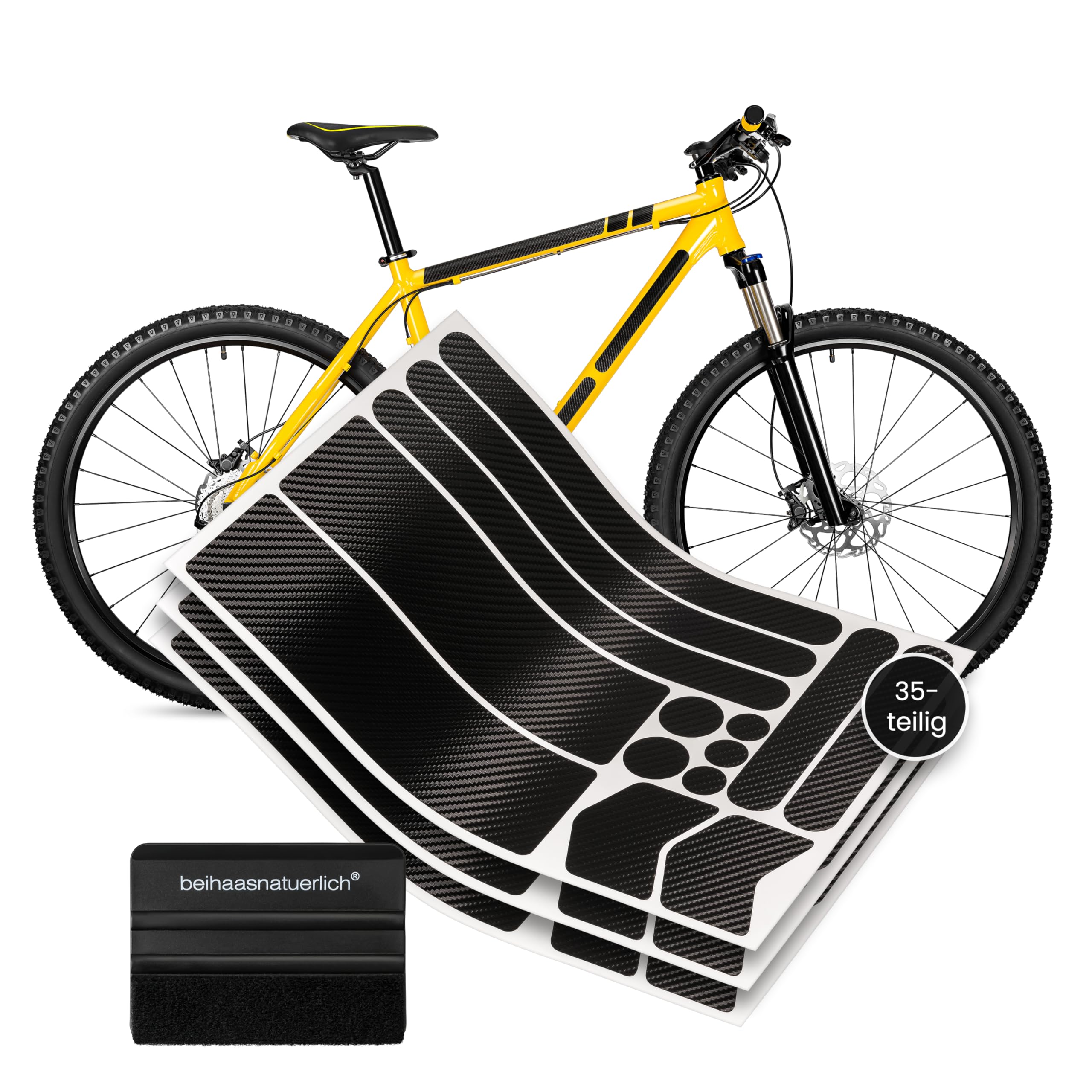 Film Protection Cadre Vélo Carbone - Autocollants PVC Résistants Aux Chocs Et à L'eau, Motif Fibre, Pour VTT Et Route (3 Pièces)