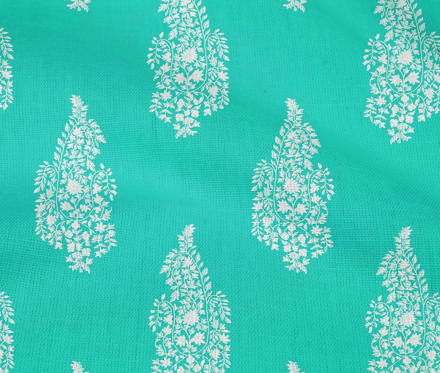 oneOone Cotton Flex Turquoise Blue Fabric Block Sewing Fabric By The Yard Printed DIY Clothing Sewing Supplies 40 Inch Wide-T0