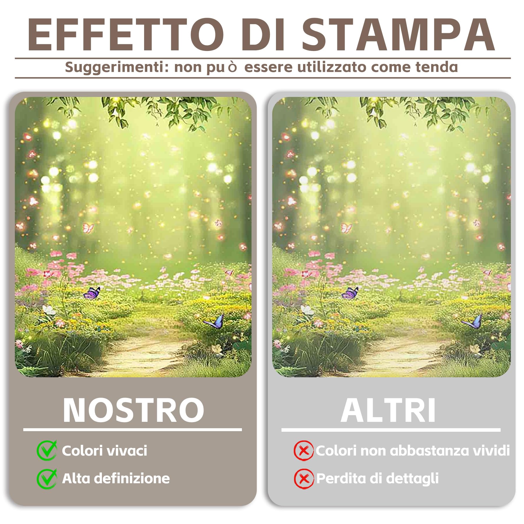 Luminora Tessuto in poliestere 2,1 x 1,5 m Sfondo tessuto bosco incantato, fiaba, paese delle meraviglie, sfondo magico, decorazioni feste primaverili, accessori banner foto bambini