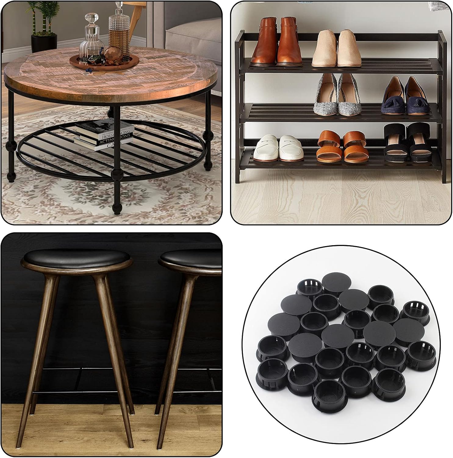 Jersvimc 36 Pcs 5/16 Inch(8mm) Black Hole Plug Plastic Hole Cover, Round End Cap Plug Flush Type Tube Insert Plug, Pipe Post Plug Panel Plug for Chair Furniture Glide Protectors : Tools & Home Improvement