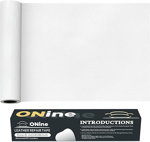 Miniatura 152 de ONine - Cinta de reparación de piel, parche para reparación de piel autoadhesivo de 12 x 48 pulgadas, impermeable, resistente al desgaste, para Negro