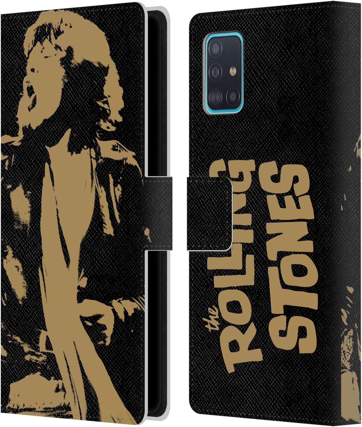 Head Case Designs Officially Licensed The Rolling Stones Grunge Mick Jagger Leather Wallet Case Compatible with Samsung Galaxy A51 (2019)