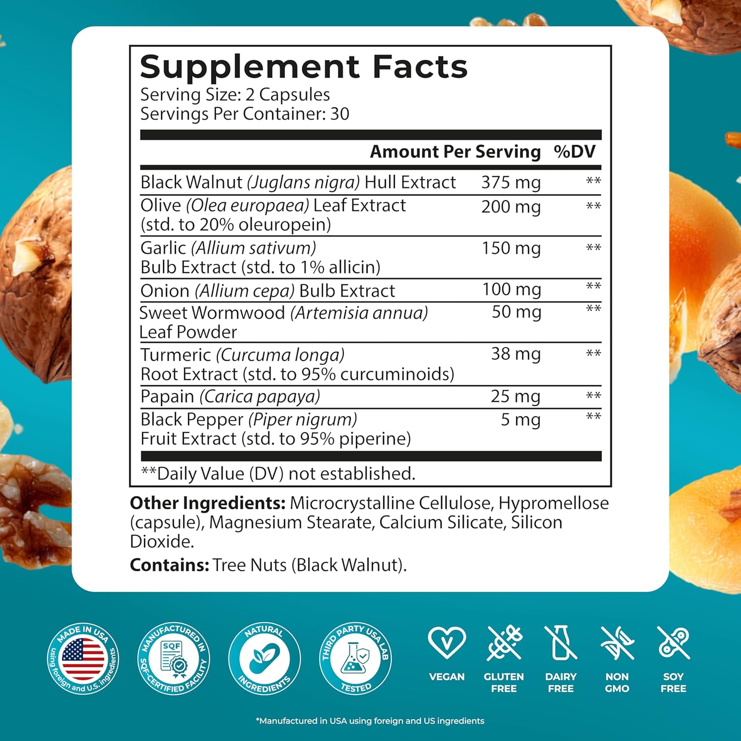 PUREHEALTH RESEARCH Parabroom - Gut Cleanse & Health Supplement - with Black Walnut, Sweet Wormwood Powder, Turmeric Extract, Olive Leaf, Garlic & Onion - Digestive Support for Women & Men 60 Capsules