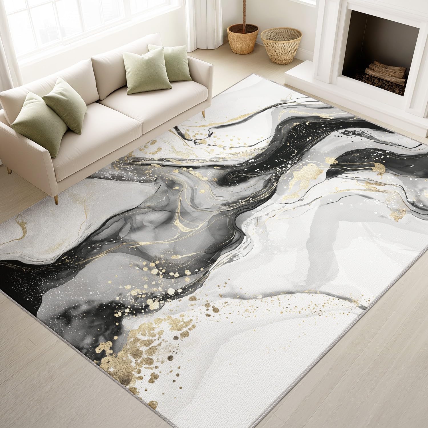 Tapis de chambre texture marbre pour une ambiance cosy