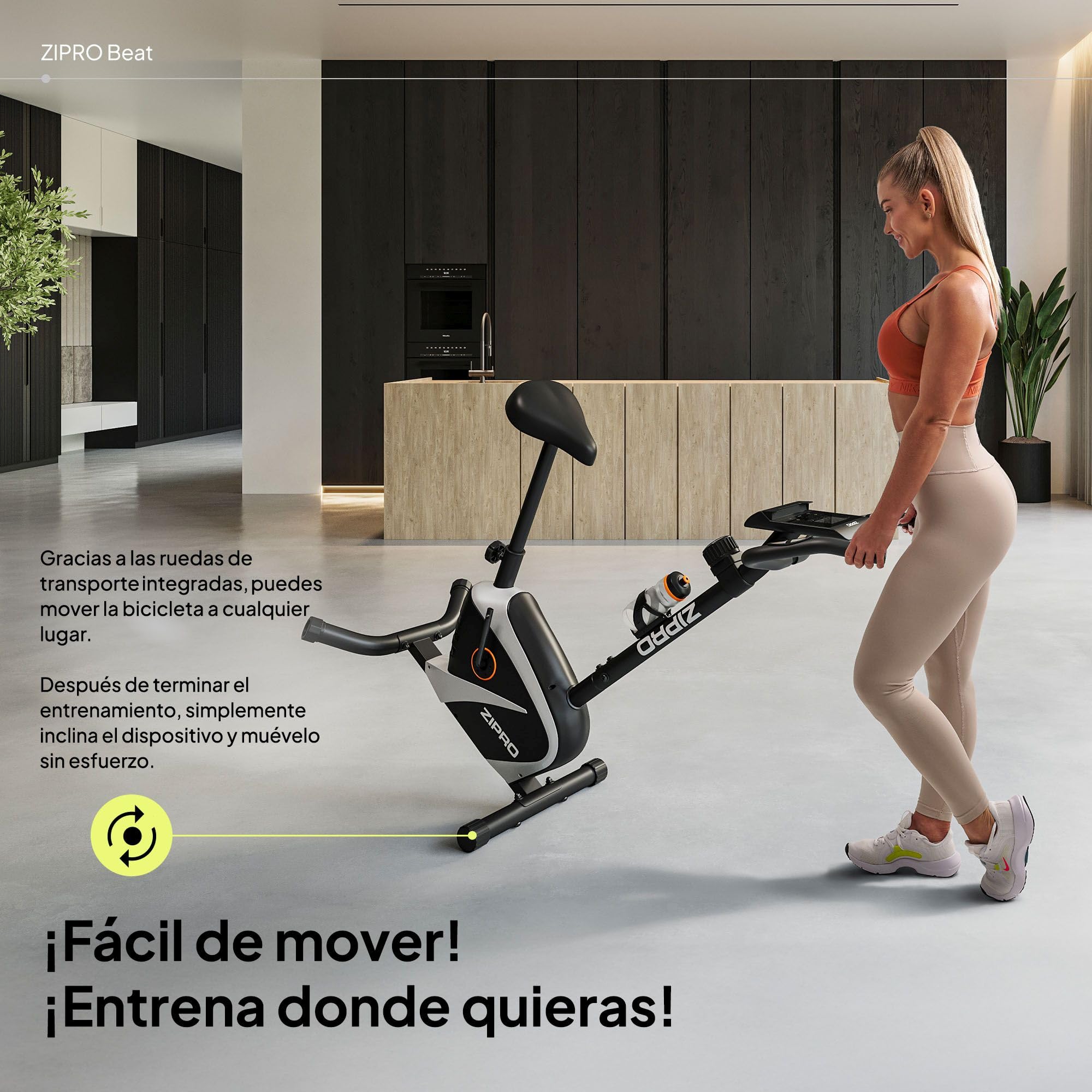 Zipro Bicicleta de entrenamiento en casa Beat, Bicicletas estáticas, Bicicleta magnética de entrenamiento, Bicicleta ergométrica 120kg, Bicicleta de interior, Bicicleta de entrenamiento en casa