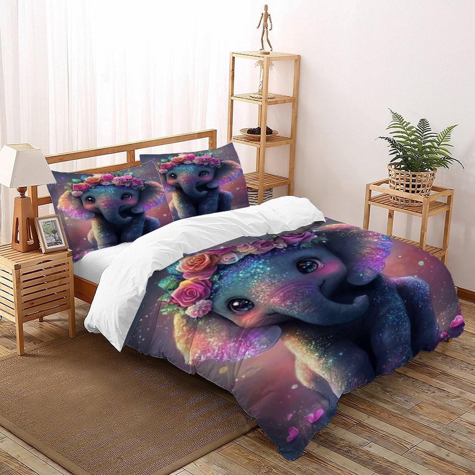 Housse de couette 3 pièces animal sauvage pour lit double 200x200