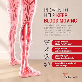 Cardinal Health T.E.D. White Thigh-High Stocking, Medium Short