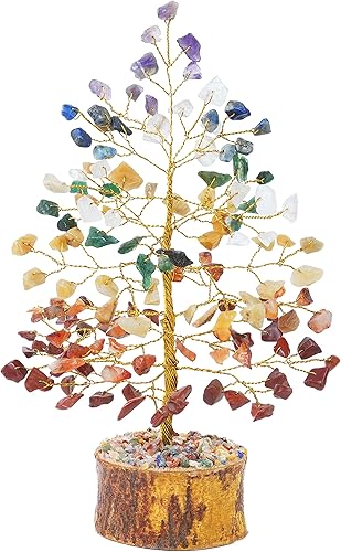 Miniatura 6 de Shawn Árbol de la vida de siete chakras con dije, árbol de dinero bonsái, piedra de energía positiva, árbol de chakras, regalo hecho a mano, piedras