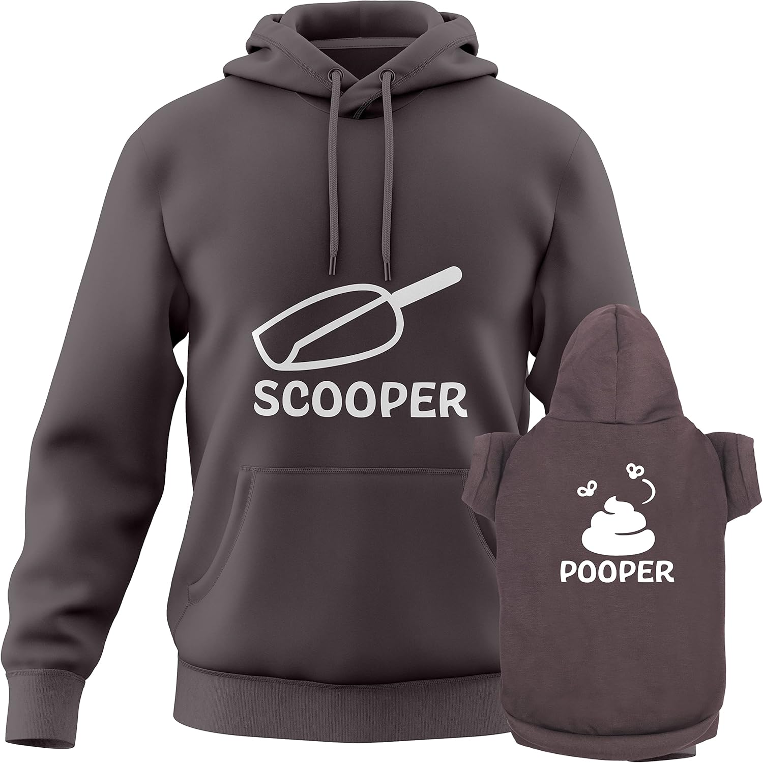Matching Hoodies for Dogs and Humans - Funny Scooper Pooper Matching Dog and Owner Sweaters - Soft Dog Sweatshirt Set