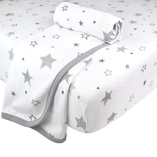 Miniatura 3 de American Baby Company Manta térmica 100% algodón de punto gofre, suave, transpirable y elástica, súper estrellas, 30 x 40 pulgadas para niños y