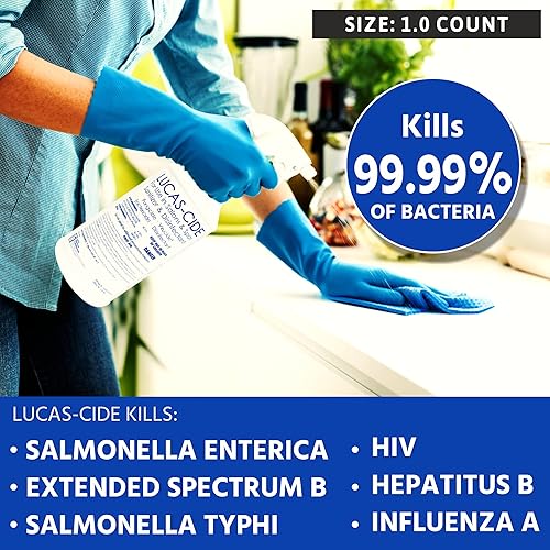 Miniatura 15 de LUCAS-CIDE Desinfectante de salón y spa, desinfectante multiusos para superficies, solución de suministros de limpieza desinfectante EPA, 16 oz