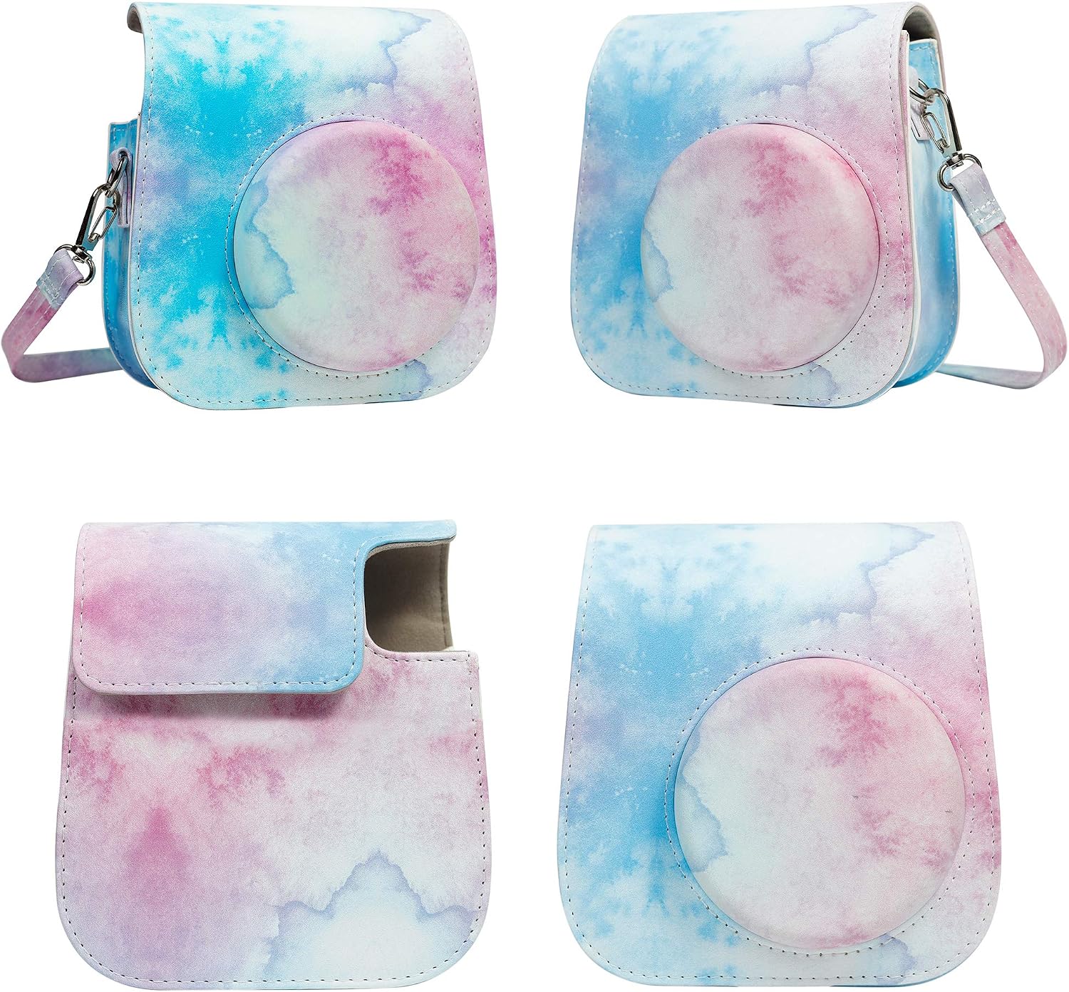 QUEEN3C Instant Mini 11 Protective & Portable Case, Designed for Mini 11 Instant Camera Also Compatible with Mini 9, Mini 8 Instant Camera, with Adjustable Shoulder Strap. (Watercolor Mist)