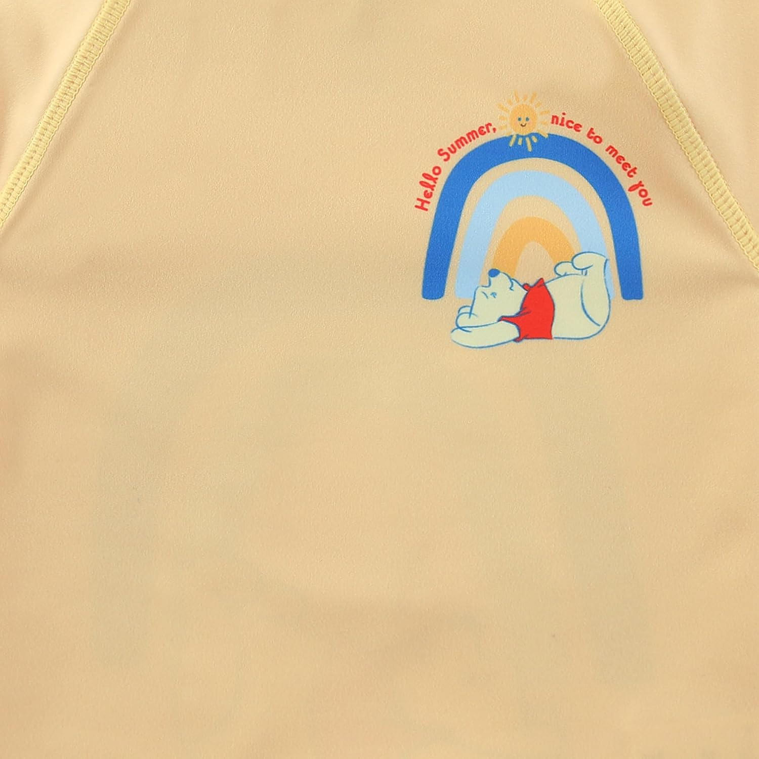 Disney Winnie the Pooh Baby Boys UPF 50+ Rash Guard Swim Trunks and Sun Hat with Ears 3 Piece Bathing Suit Set for Infants