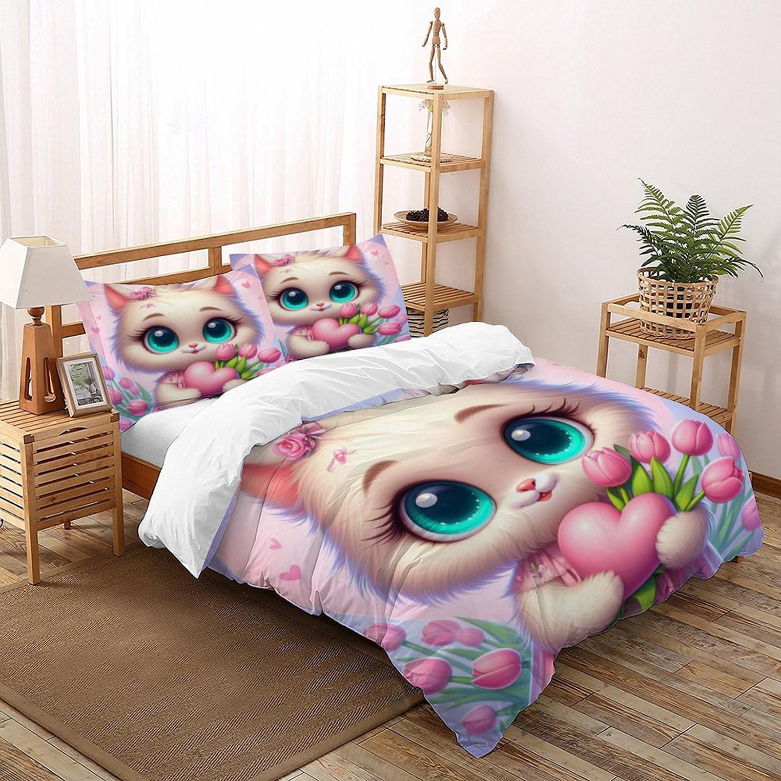 Housse de couette fermeture éclair animaux pour simplifier le lit des enfants