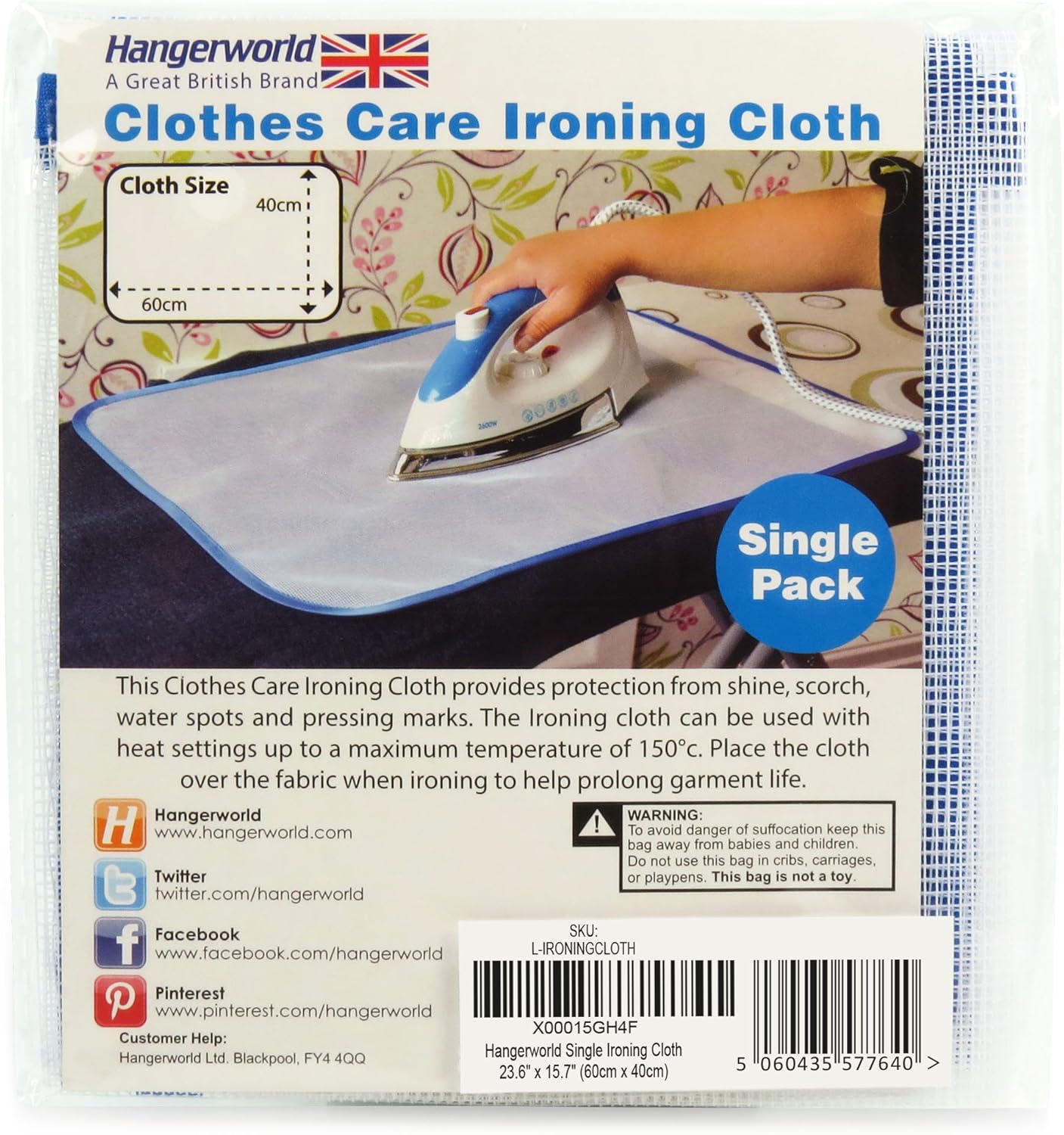 H & L Russel Ironing Cloth Helps to Avoid Ironing Damage and Shine to