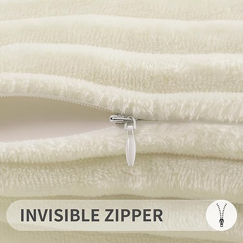 Miniatura 5 de Juego de 2 fundas de almohada decorativas de 12 x 20 pulgadas, fundas de almohada lumbar de franela de felpa suave de doble cara para sofá, sala de