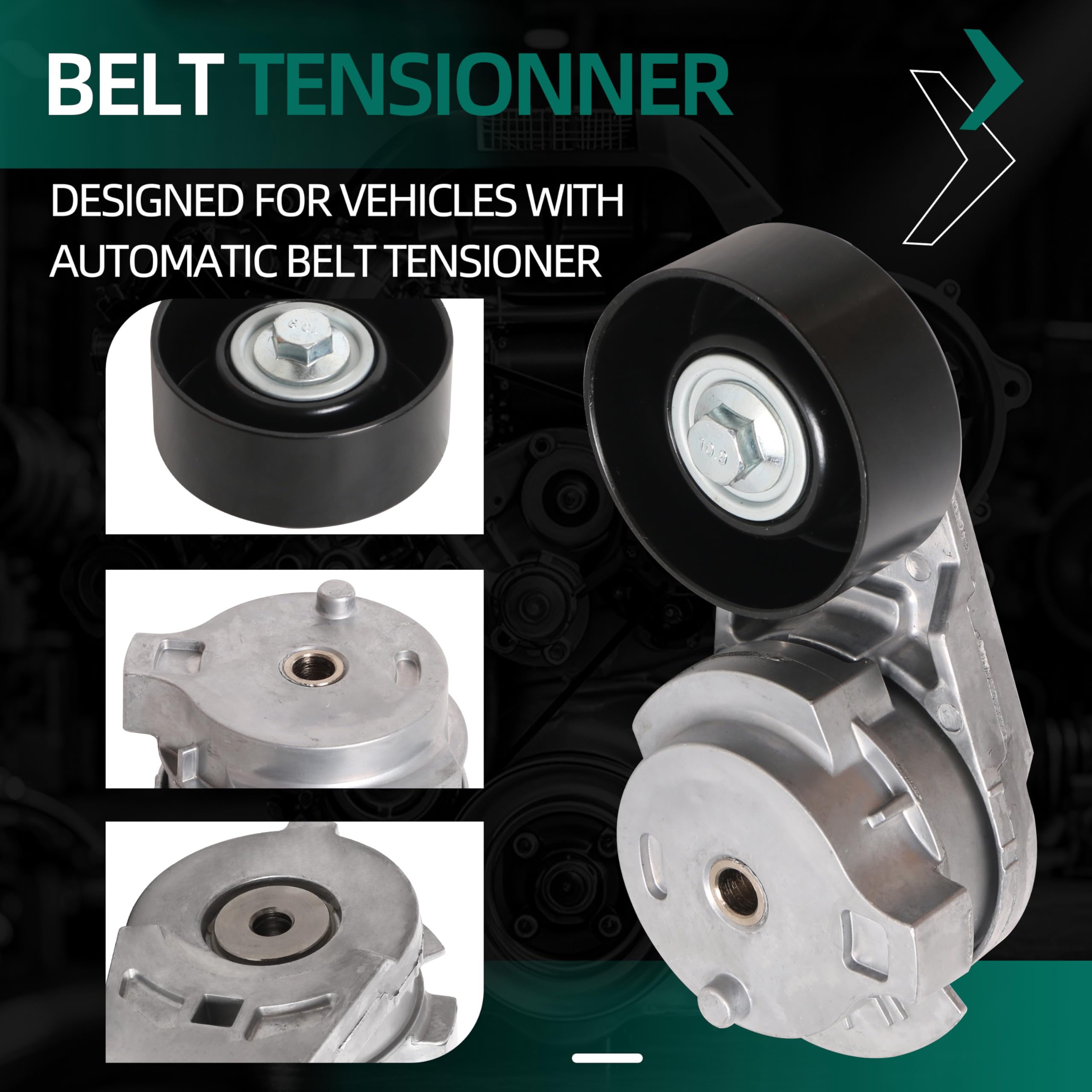 Serpentine Belt Tensioner Pulley New Serpentine Belt Tensioner With Pulley For Buick, Chevy, GMC, Hummer, Isuzu, Saab Pulley Tensioner - Foto 3