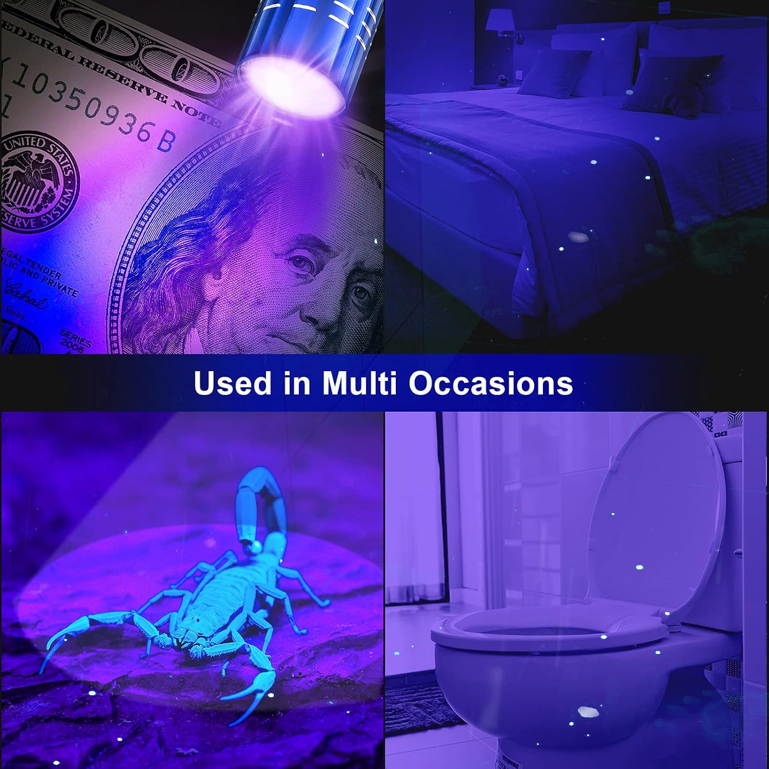 Mudder 40 Pack UV Flashlight Black Light Mini UV Handheld Blacklight Flashlights with Lanyard Assorted Colors Detector for Pet Urine and Dry Stains Handheld Blacklight for Scorpion Hunting