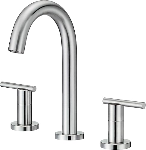 DANZE D303658BN Parma Trim Line 2H - Grifo de lavabo generalizado con drenaje de metal Touch Down de 1.2gpm níquel cepillado