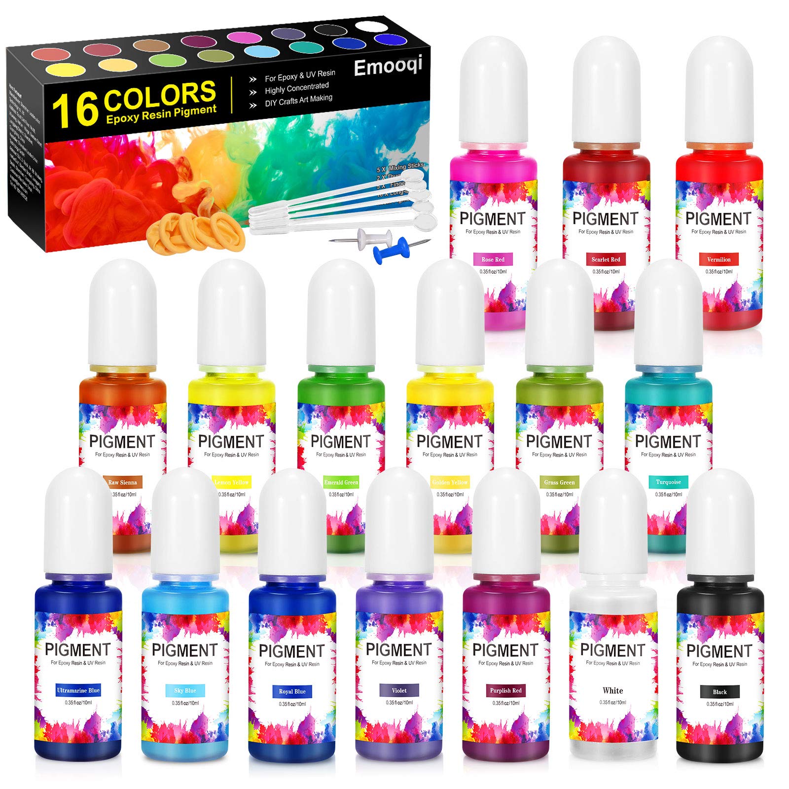 Buy Epoxy Resin Pigment,Emooqi 16 Colors Liquid Epoxy Resin DyeEpoxy
