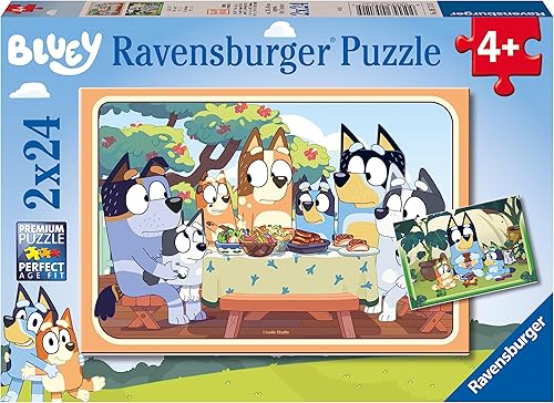 Ravensburger Kinderpuzzle 05711  Auf geht's!  2x24 Teile Bluey Puzzle for Kinder ab 4 Years
