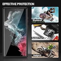 Vista 6 de wahhle Compatible with Samsung Galaxy S22 Ultra Case, Built in Screen Protector Full Body Shockproof Slim Fit Bumper Protective Phone Cover for