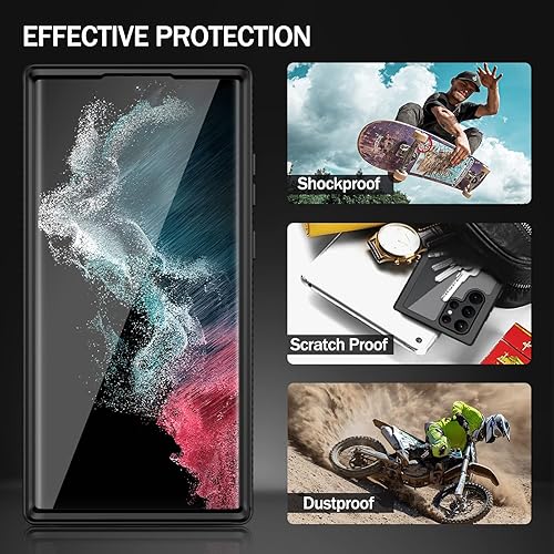 Miniatura 6 de wahhle Funda para Samsung Galaxy S22 Ultra, protector de pantalla integrado de cuerpo completo, a prueba de golpes, ajuste delgado, funda protectora