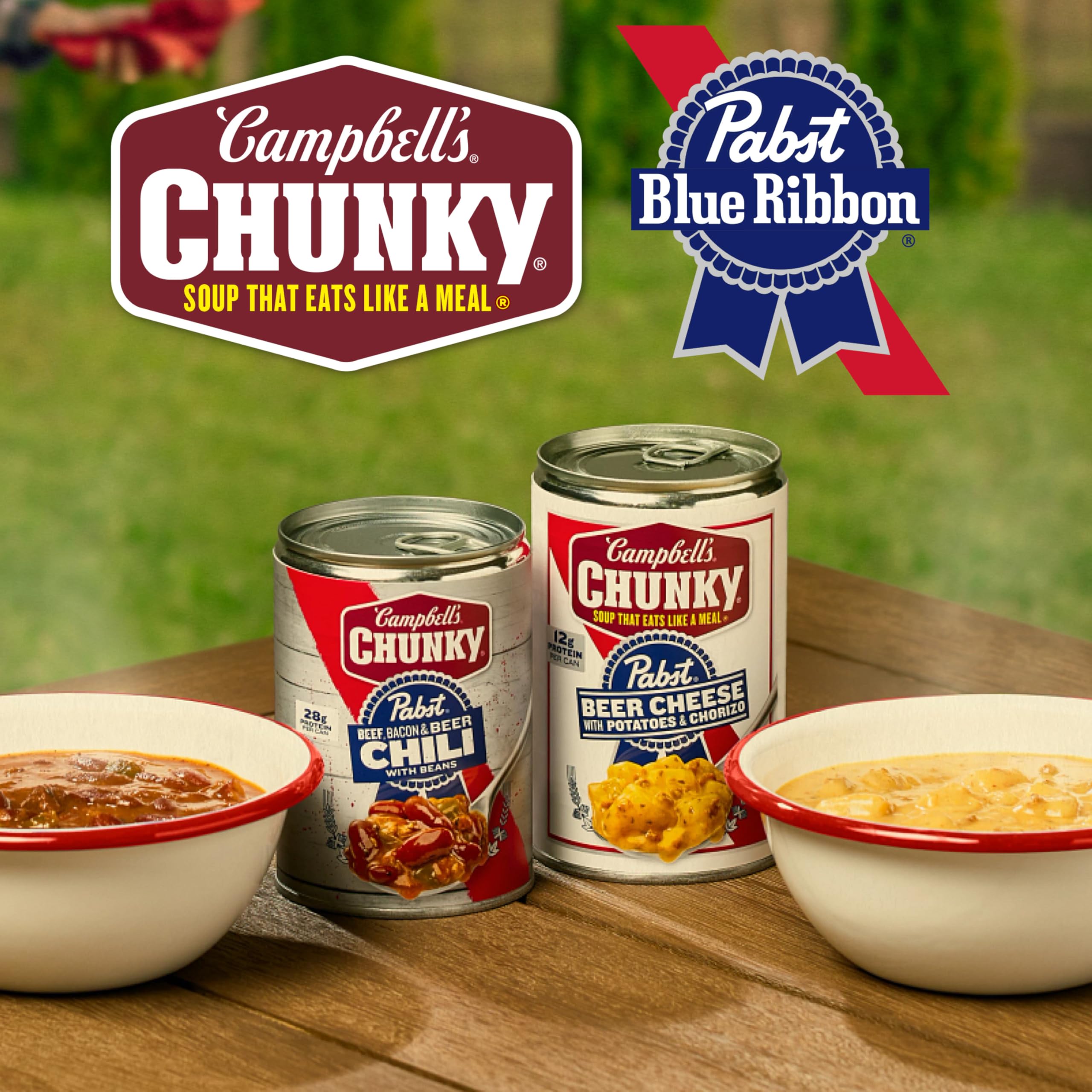 Campbell’s Chunky x Pabst Blue Ribbon Beer Cheese with Potatoes & Chorizo Soup, 18.8 oz Can
