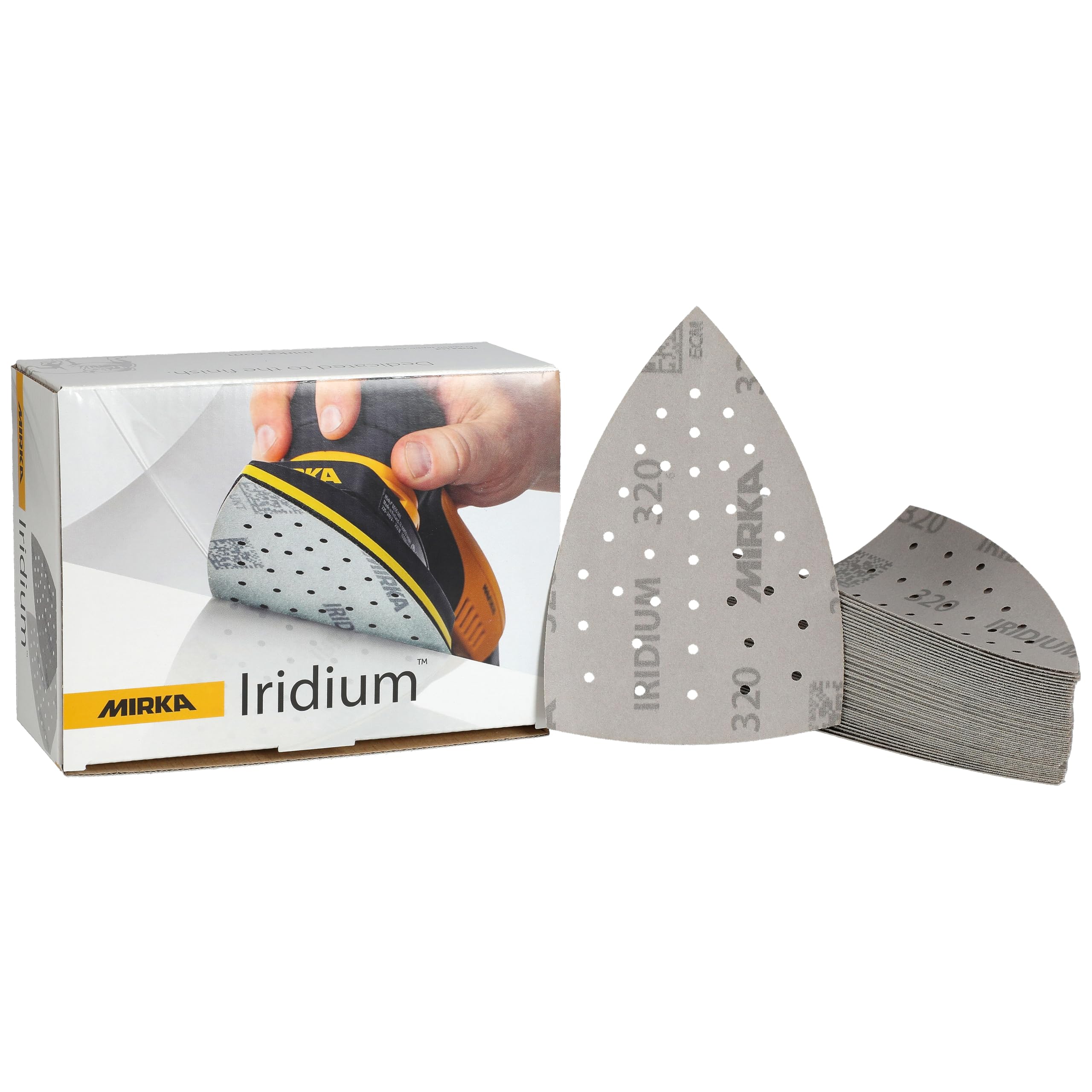 Mirka Iridium Sanding Triangle Sandpaper 100x152mm 36-Hole Grit 320 50pcs