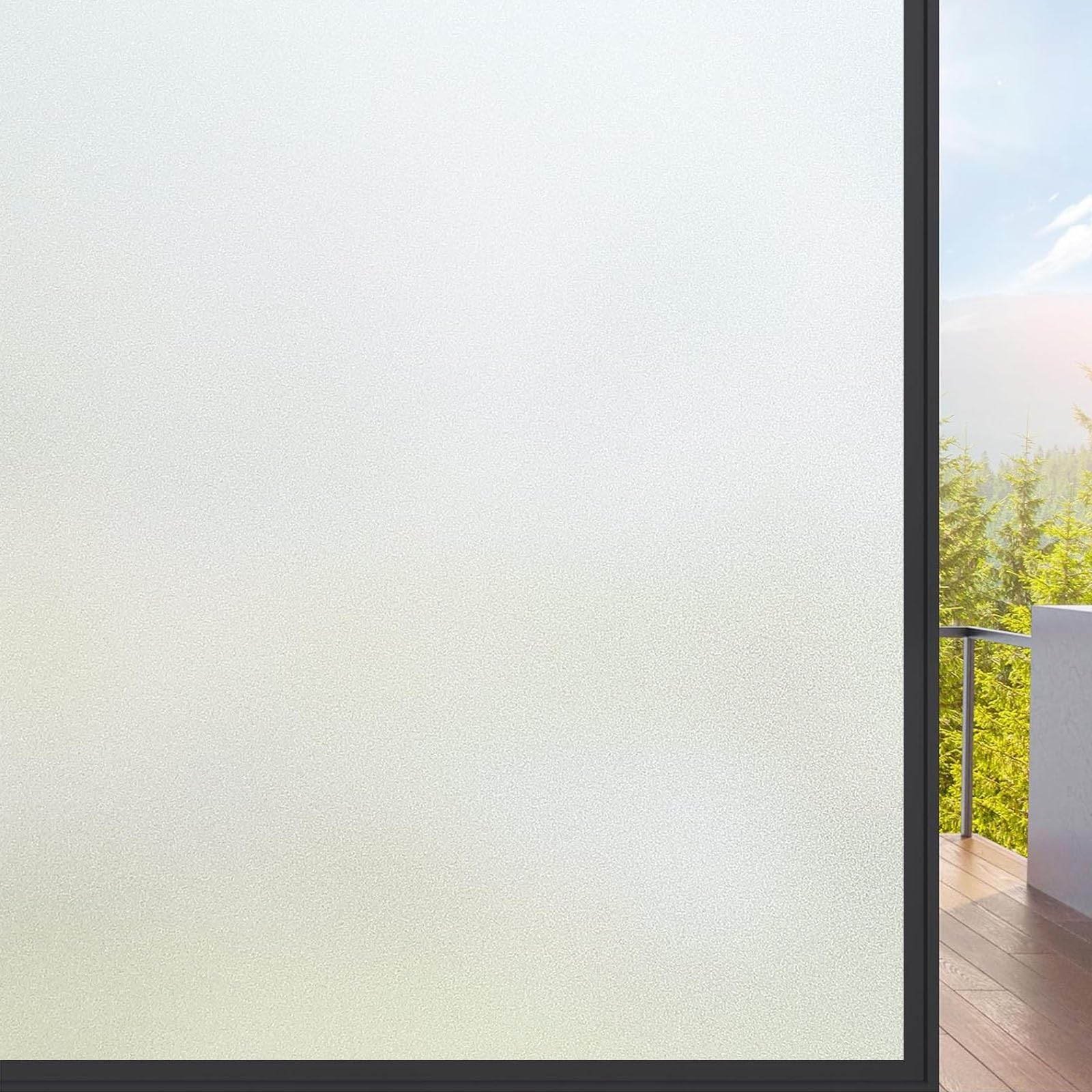 Vinilo para Ventanas Privacidad 50 x 580 cm Película Opaca de Acristalamiento Térmico Estático Opaco, sin Pegamento, Protección Visual, para Dormitorio Oficinas Cocina, Mate Puro