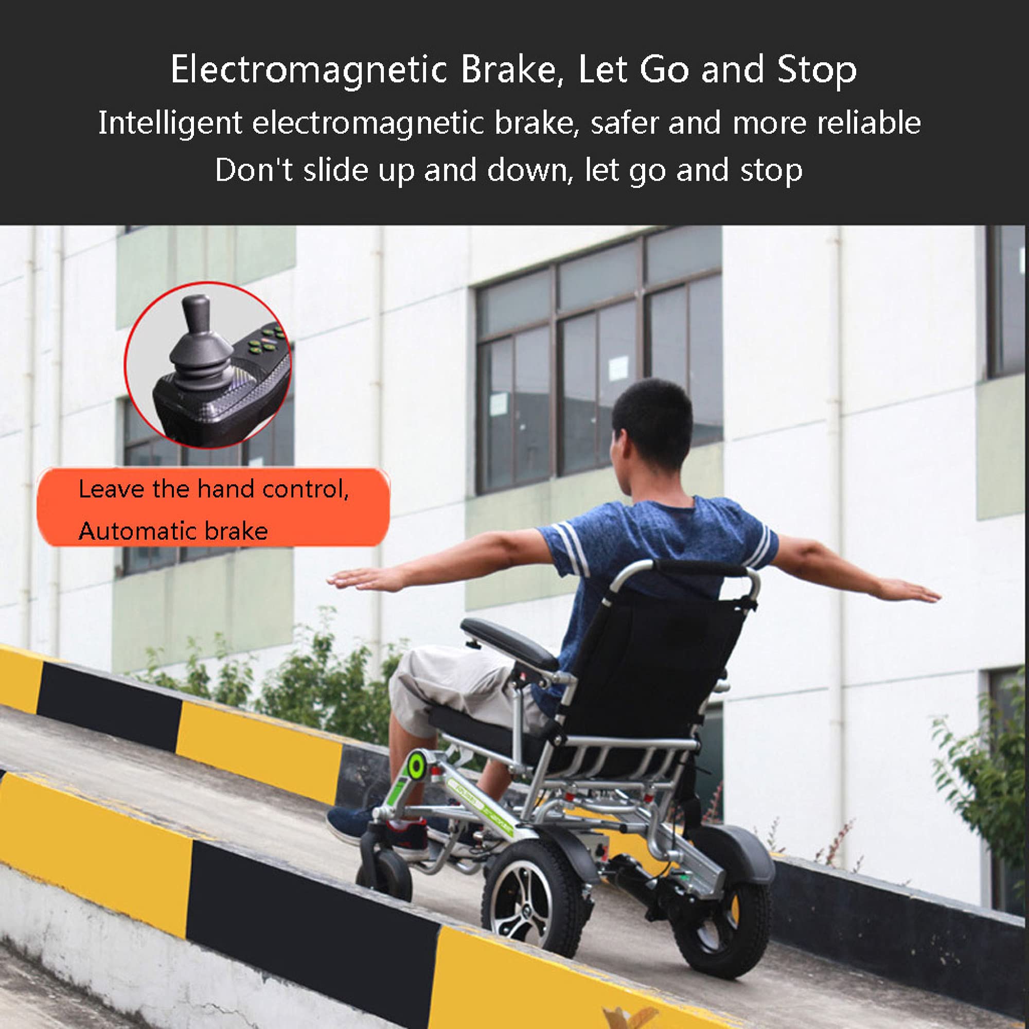 Silla de Ruedas eléctrica Ligera Power Mobility Smart Aid Silla de Ruedas, Plegable automático, Comodidad Estable