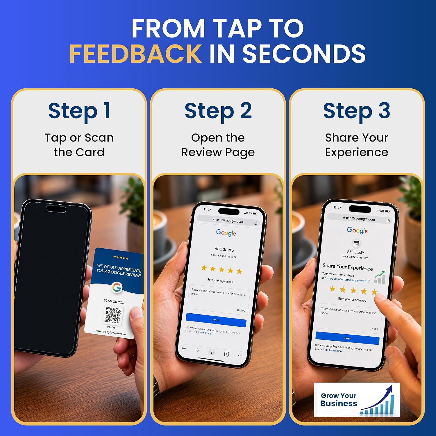 Google Review Tap Card, Zappy NFC Review Cards with QR Code, Instant Google Review Collection, Compatible with All Phones, Includes Review Management Software Access (8 Pack)