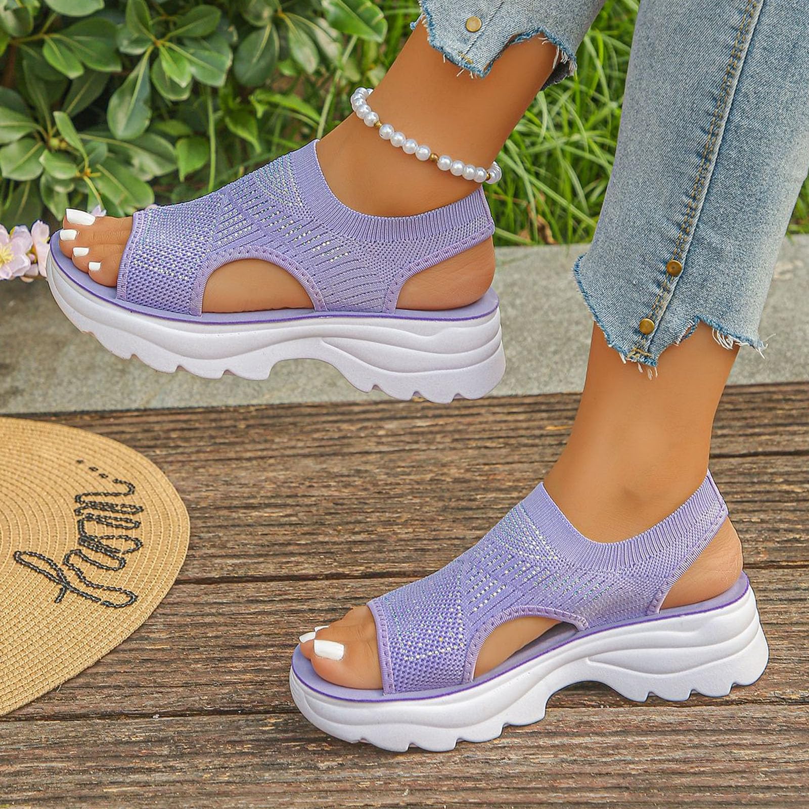 Sandalias ortopédicas lavables con talón descubierto, sandalias ortopédicas de ajuste ancho 2026 para mujer, puntera abierta, plataforma para caminar, zapatos casuales
