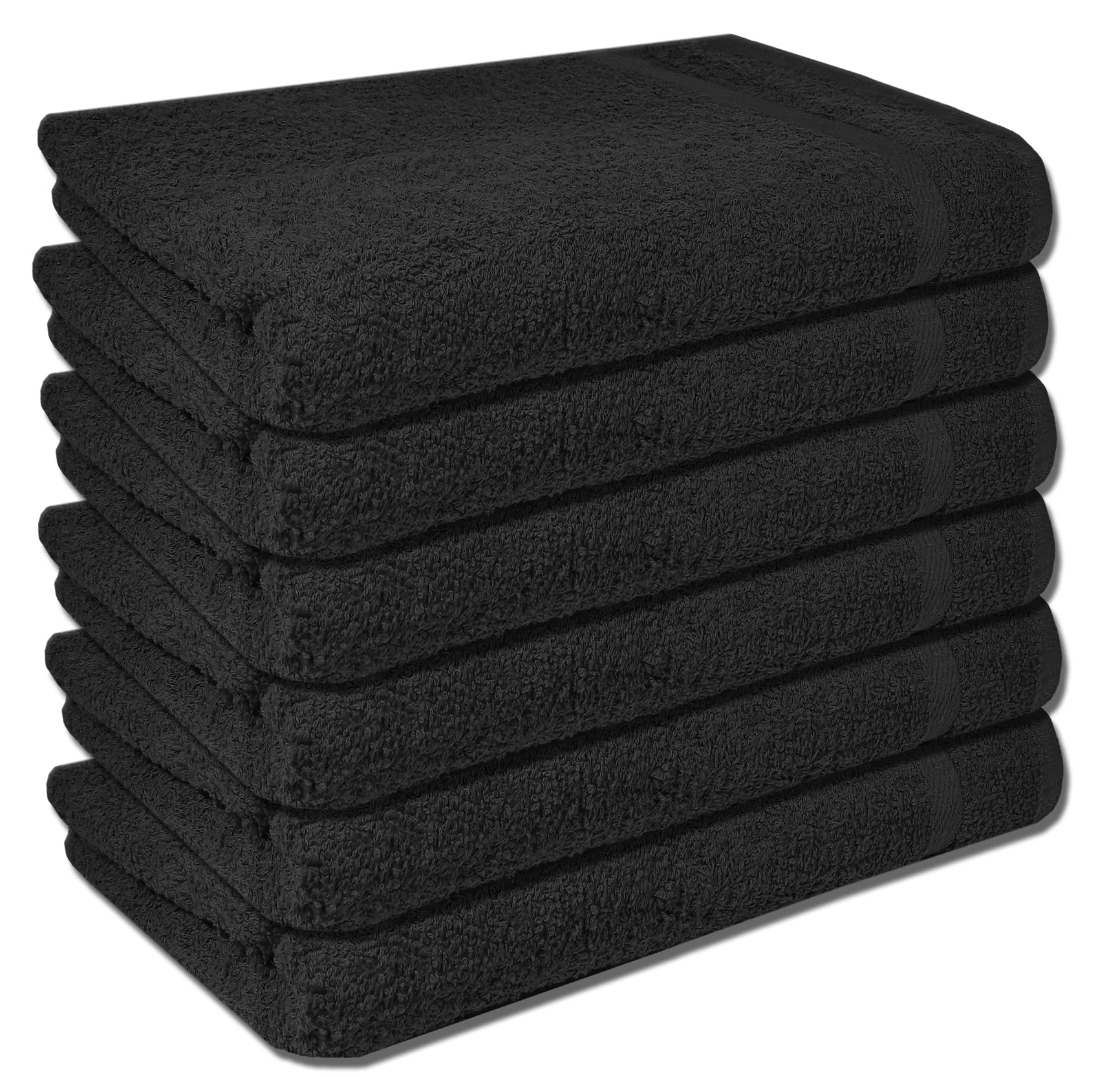 Salon Towels Pack of 60 Super Absorbent Quick Dry Black Hand Towels Medium Size 15x25 Inches Double Stitched 100% Ring Spun Soft Cotton Spa Towels for Gym, Hotel, Home & Pool., 152560